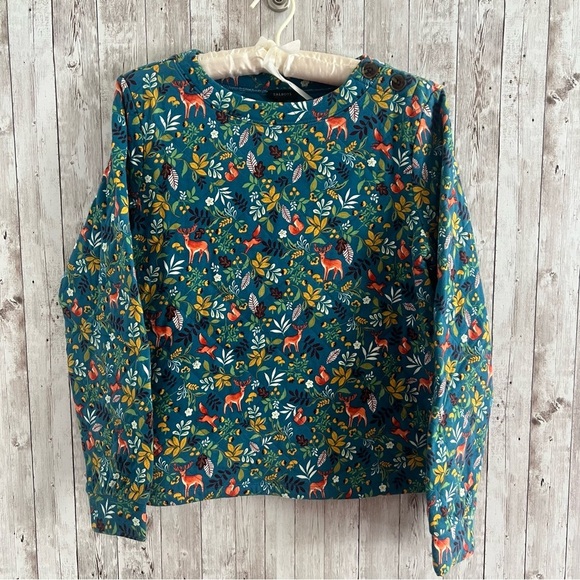 Talbots Tops - Talbots Womens Crew Neck Quilted Folk Animal Top Small
